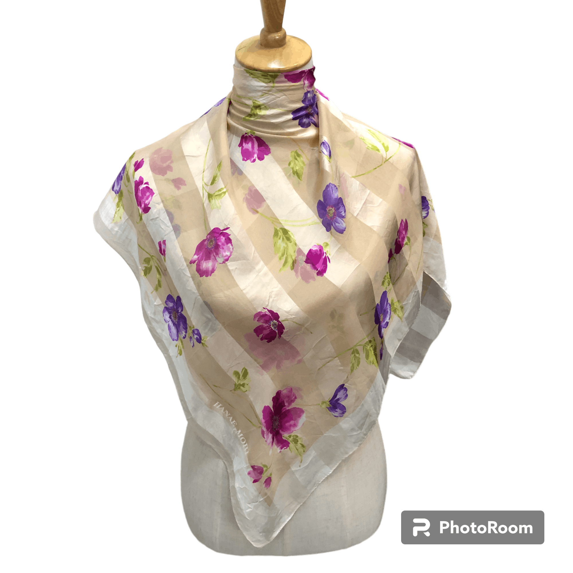 Hanae Mori Vintage Hanae Mori Floral Silk Scarf M1271 Size ONE SIZE - 1 Thumbnail