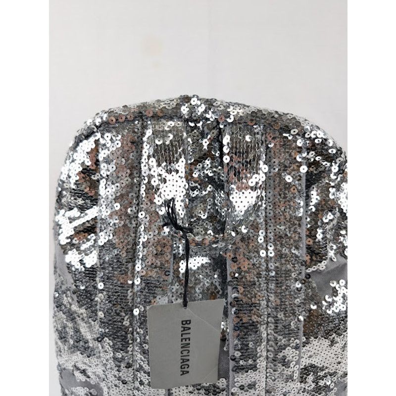 Balenciaga o1rshd1 Size: OS/Sequin Embroidered Nylon EX Backpack Silver Size ONE SIZE - 12 Thumbnail