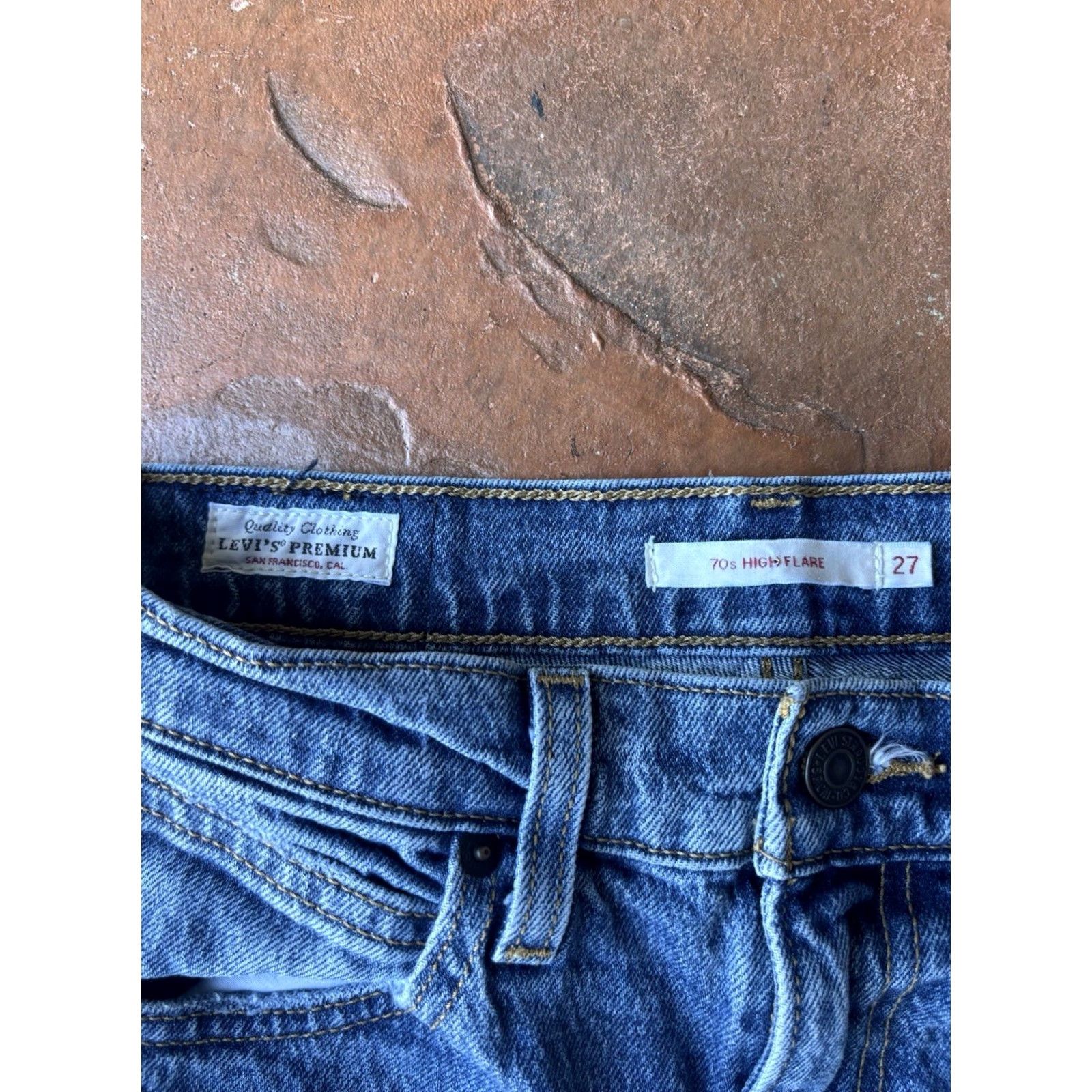 Levi's Levi's Premium 70s High Flare Jeans Women's 27x30 Blue Denim Jeans Flared Regular 5-Pocket Stretch Cotton Spandex Classic Modern Denim Size 27" / US 4 / IT 40 - 2 Thumbnail
