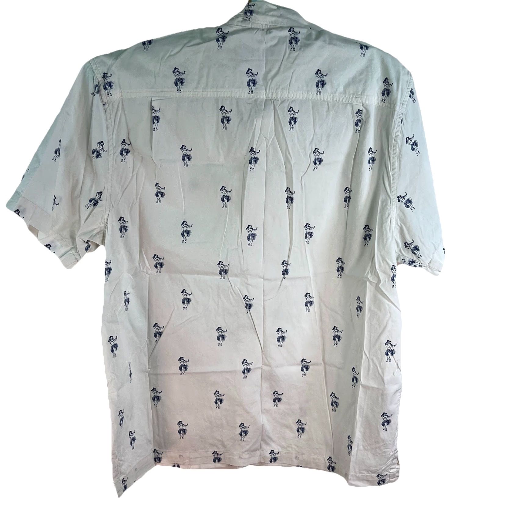 Tommy Bahama VINTAGE Tommy Bahama Hula Girl Buttoned Up Shirt Men’s Size M White/Blue Short Sleeve Size US M / EU 48-50 / 2 - 7 Thumbnail