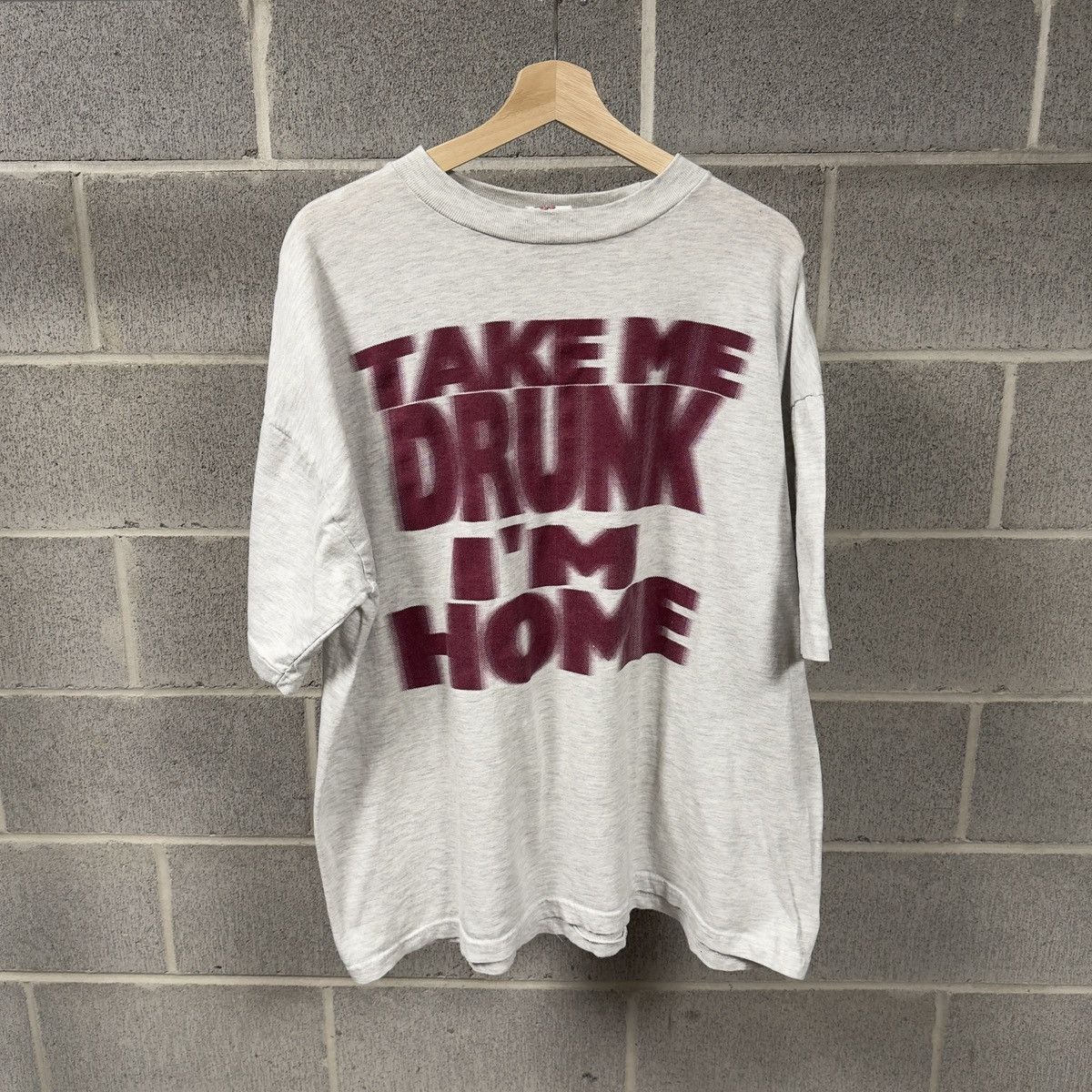 Vintage Take Me Drunk I'm Home Blurry Faded Shirt ERD Grunge Chrome Size US XL / EU 56 / 4 - 1 Thumbnail