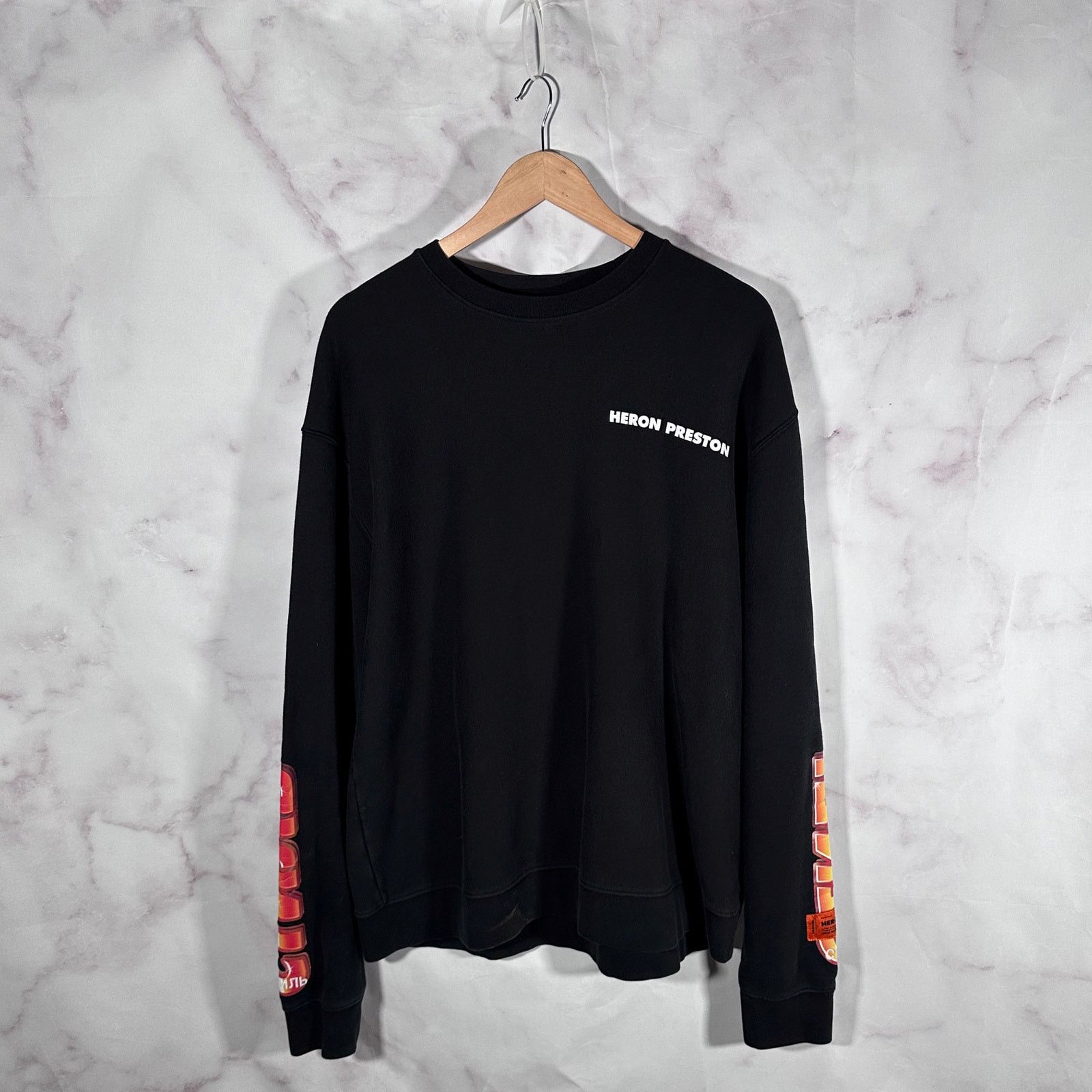 Heron Preston Black Text Crewneck Size US M / EU 48-50 / 2 - 1 Thumbnail