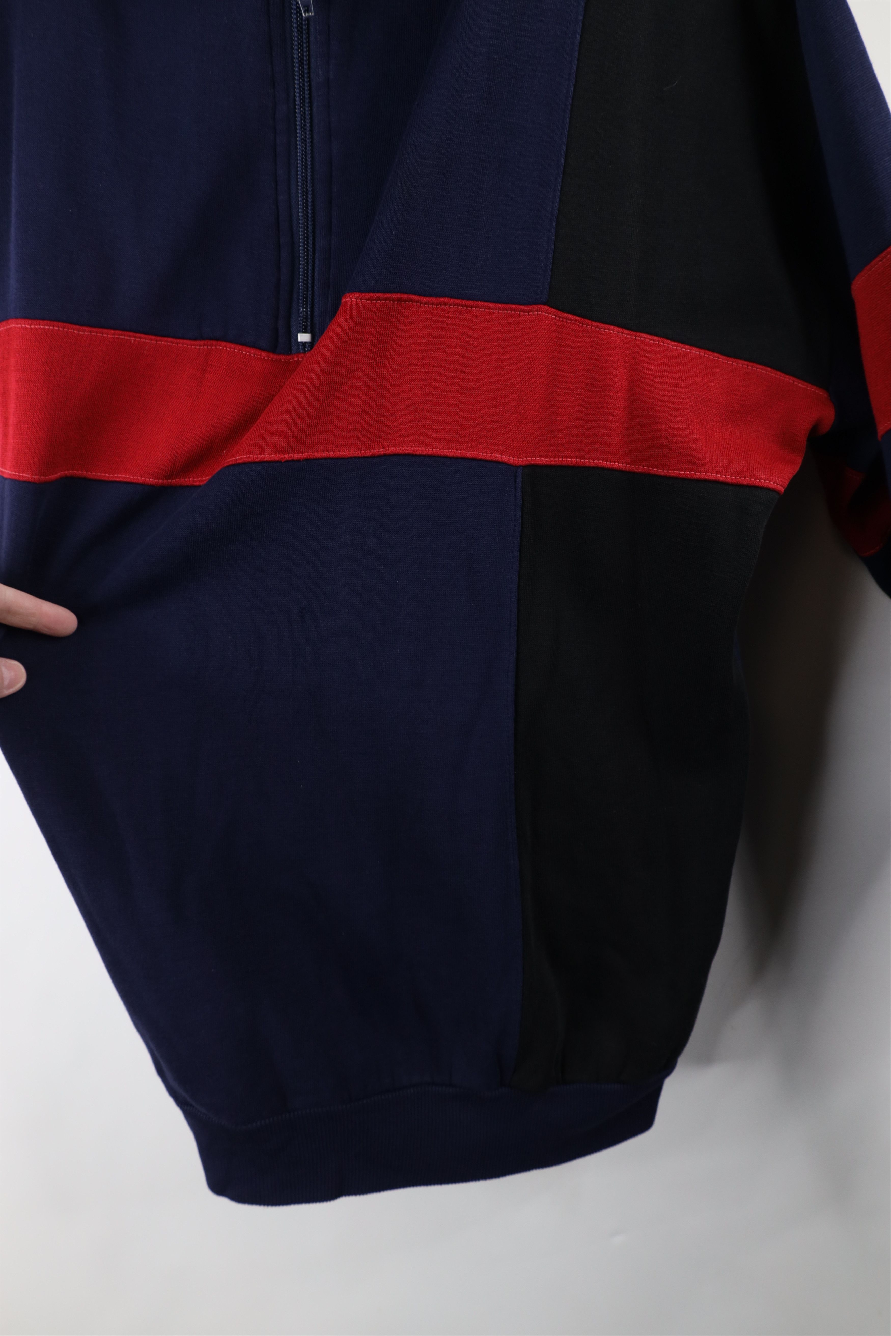 Vintage Vintage 90s Streetwear Block Half Zip Pullover Sweatshirt Size US XL / EU 56 / 4 - 6 Thumbnail