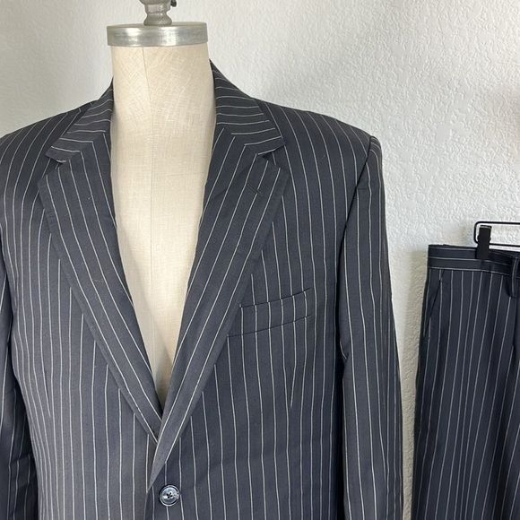 Dolce & Gabbana Dolce and Gabbana Pinstripe Virgin Wool 2 Pc 2 Button Suit s Size 46L - 3 Thumbnail