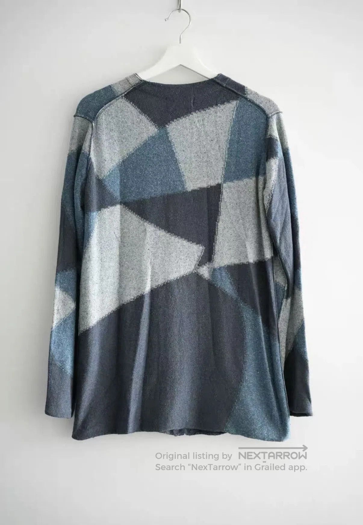 Yohji Yamamoto Blue Geometric Pattern V. Size US L / EU 52-54 / 3 - 2 Thumbnail