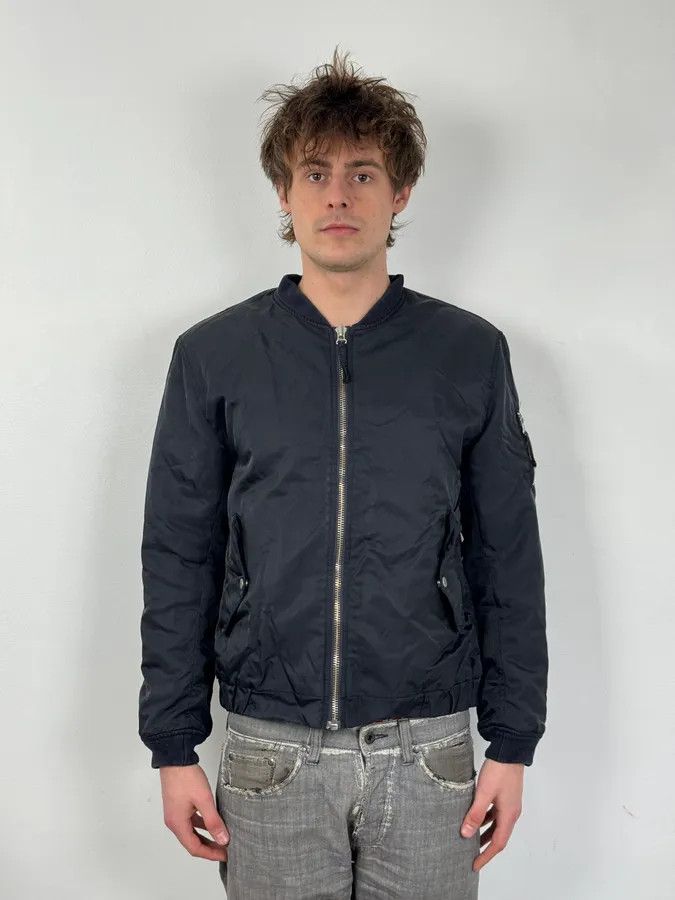 Our Legacy Our Legacy Midnight Shine Navy Nylon Bomber Jacket Size US M / EU 48-50 / 2 - 2 Thumbnail