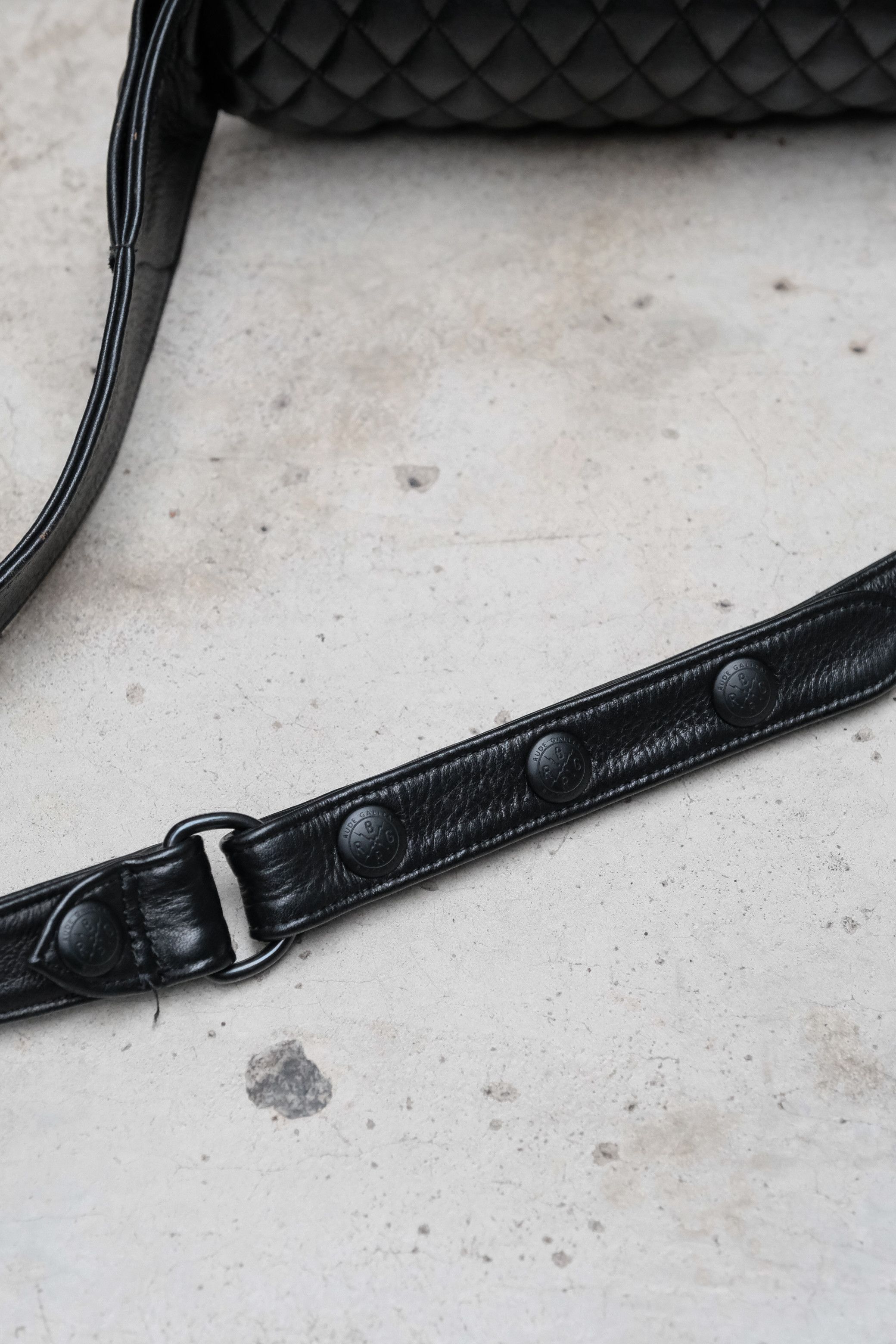 RUDE GALLERY RUDE GALLERY BLACK REBEL OUTSIDERS LEATHER WAIST BAG Size ONE SIZE - 8 Thumbnail