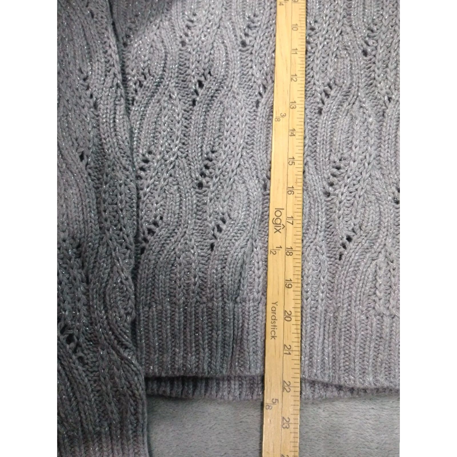 Lucky Brand Lucky Brand Sweater Womens Small Gray Alpaca Wool Blend Cable Knit Pullover Size S / US 4 / IT 40 - 3 Thumbnail