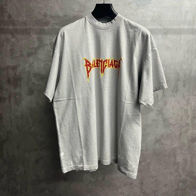 Balenciaga Balenciaga Gray Graphic Band T-Shirt Size US M / EU 48-50 / 2 - 1 Thumbnail