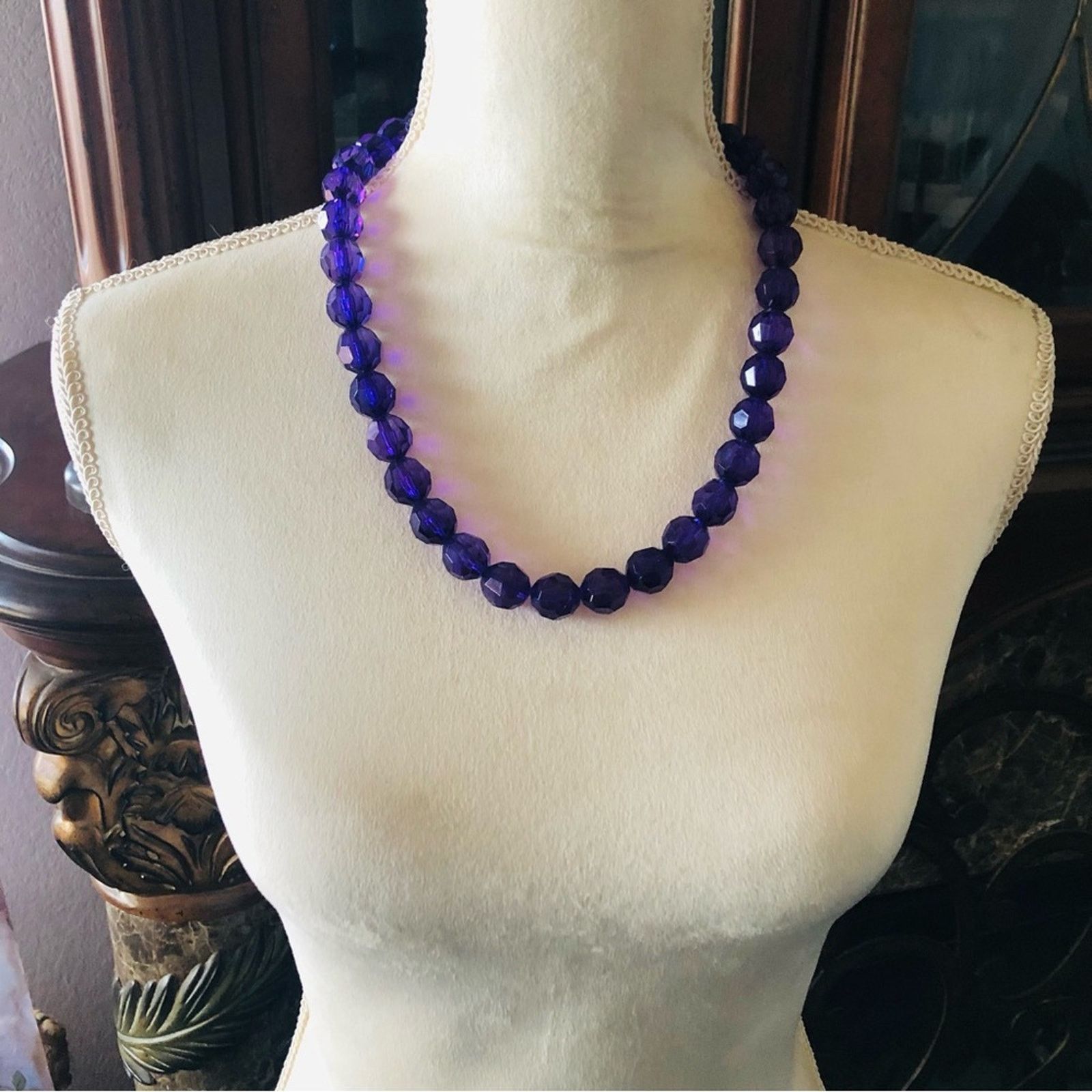Jewelry Garold C Miller chunky faceted purple beaded necklace NWT Size ONE SIZE - 5 Thumbnail