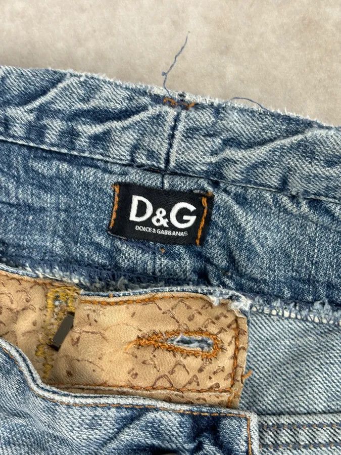 Dolce & Gabbana SS2006 Dolce & Gabbana Python Waist Distressed Denim Jeans Size US 33 - 12 Thumbnail