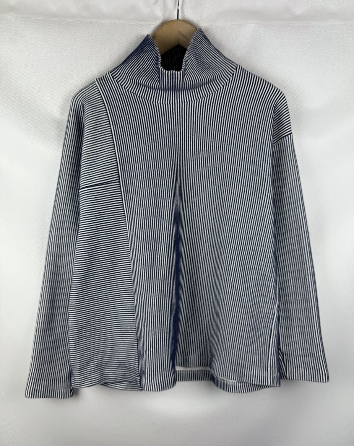 Cos Cos Avant-garde Striped High Neck Cotton Sweater Pullover Size S / US 4 / IT 40 - 1 Thumbnail