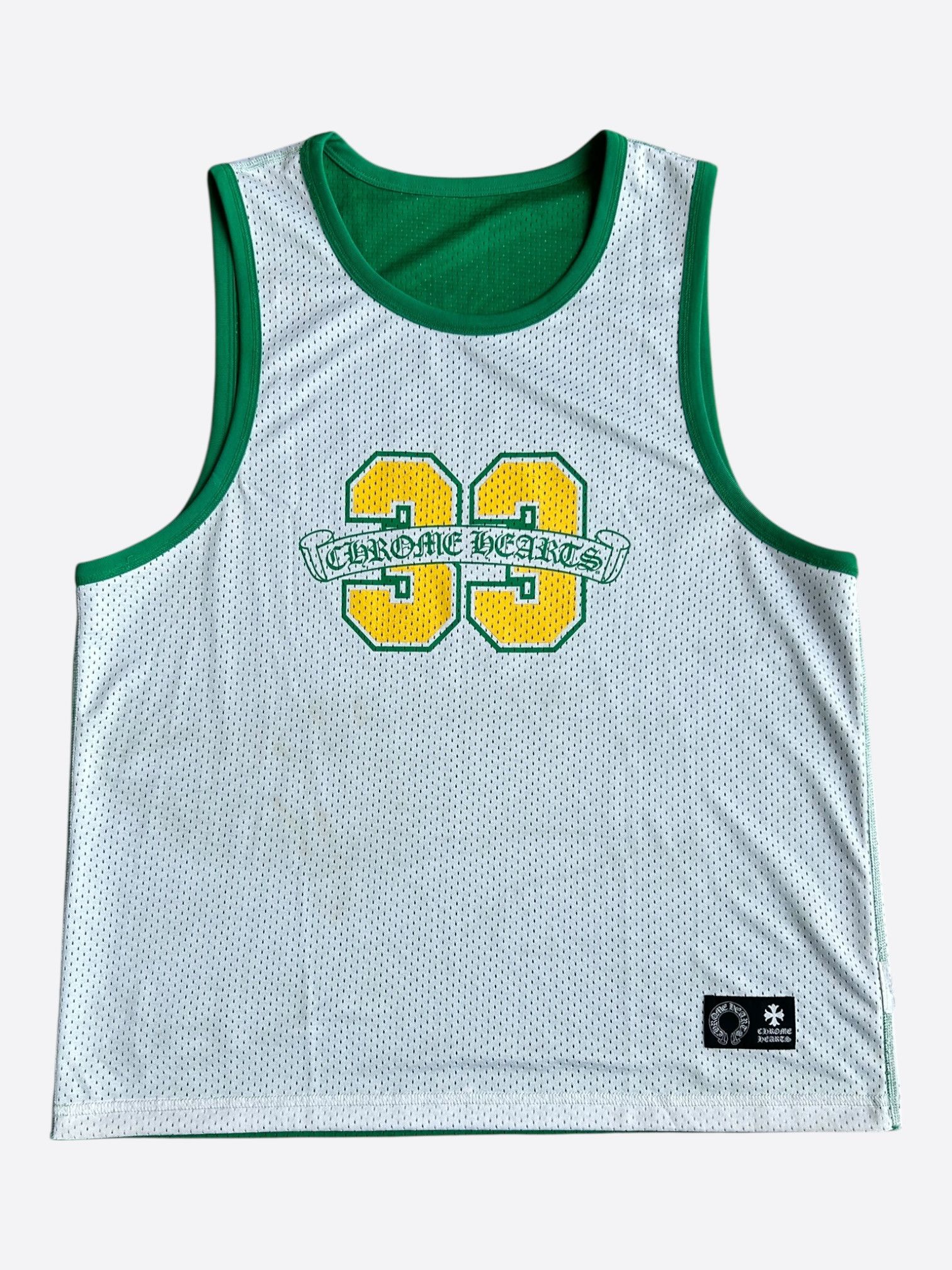 Chrome Hearts Chrome Hearts Green & White Logo Reversible Mesh Jersey Size US M / EU 48-50 / 2 - 2 Thumbnail