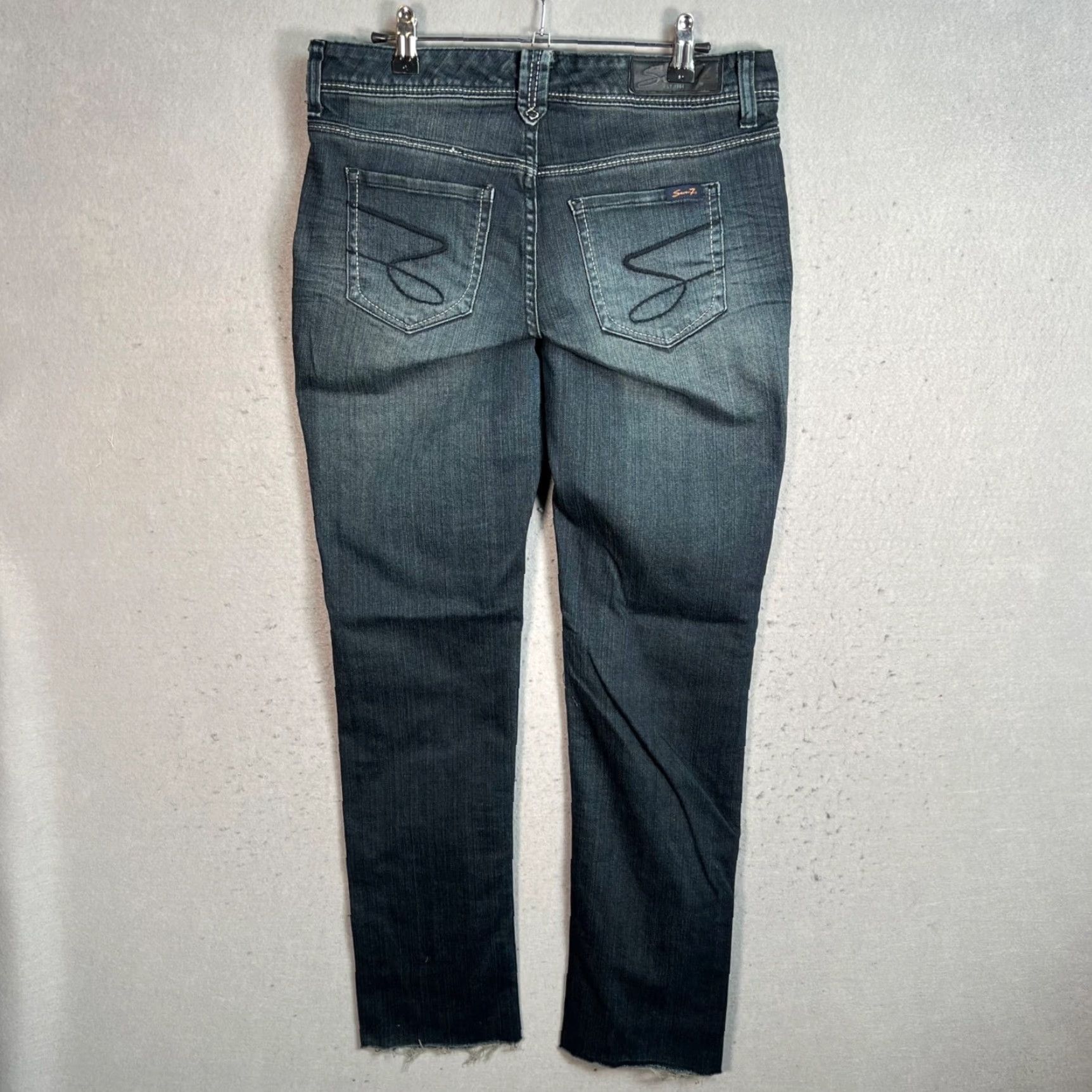 Vintage SEVEN7 Womens Jeans - Denim Slim Fit Low Rise Tapered Blue 31in Inseam Size 4 Regular Adults"} Size 27" / US 4 / IT 40 - 2 Thumbnail