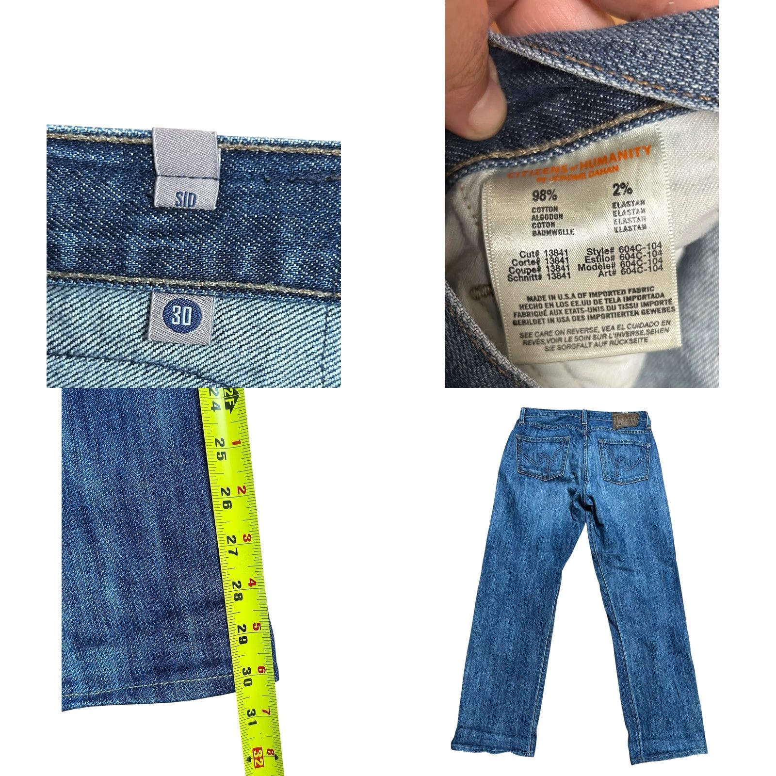Citizens Of Humanity Citizens Of Humanity Jeans Men Pant 32 Blue Denim Sid DarkWash C of H USA 30x30 Regular Straight 5-Pocket Denim Jeans Size US 32 / EU 48 - 8 Thumbnail