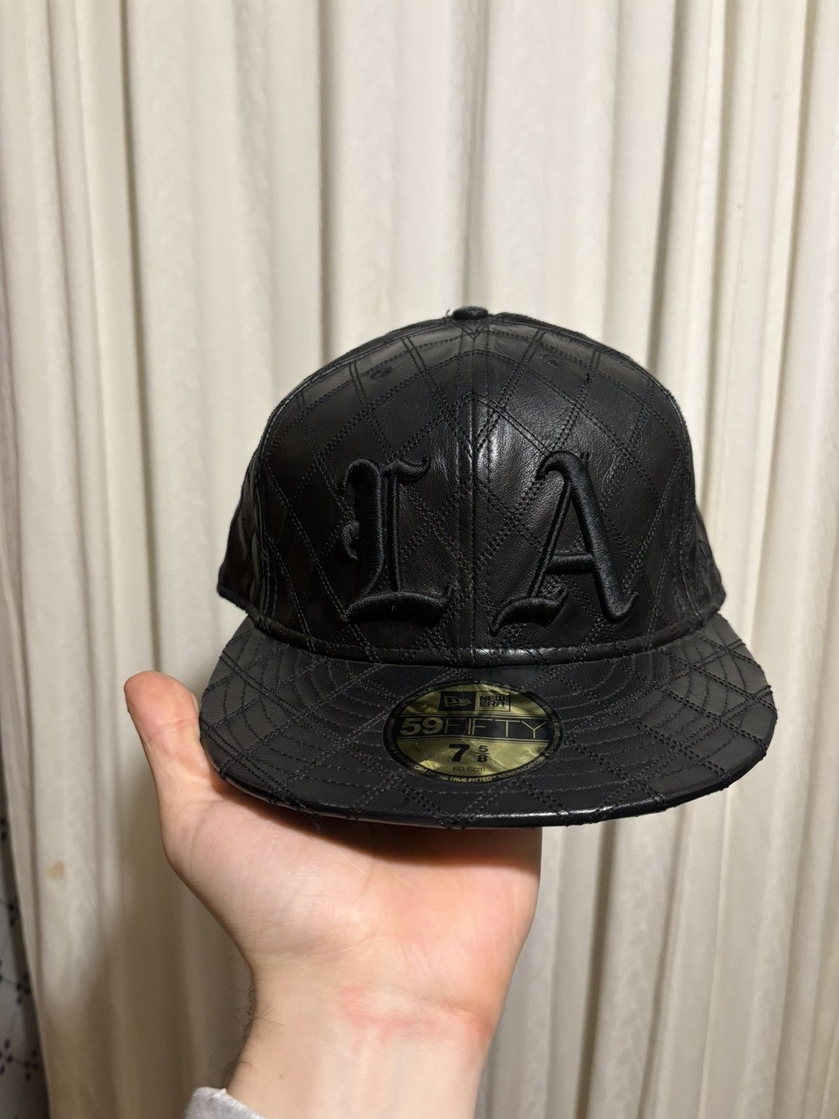 New Era × Supreme 2006 Supreme LA Quilted Leather New Era Fitted (Size 7 5/8) Size ONE SIZE - 7 Thumbnail