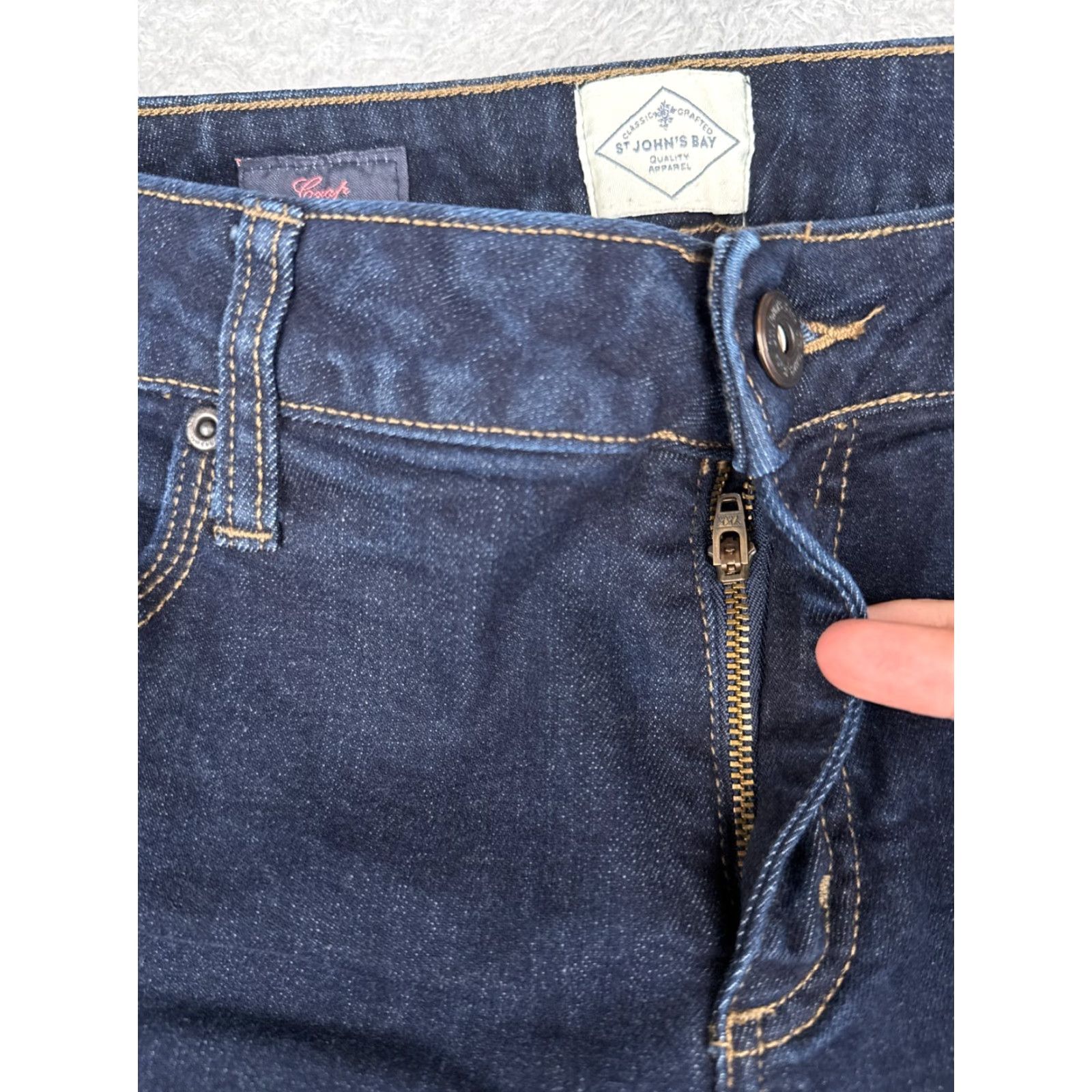 Vintage St. John's Bay Jeans Womens 10 Blue Denim Capri Dark Wash Mid 32x22 Size 32" / US 10 / IT 46 - 5 Thumbnail