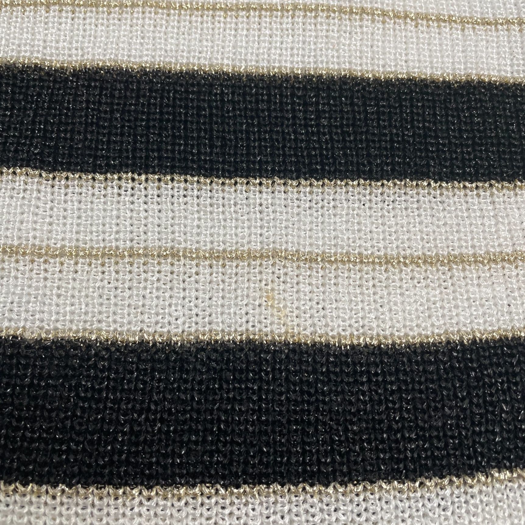 Vintage Tesori Shiny Sweater Womens XS Black White Gold Striped Crew Neck Half Sleeve Size XS / US 0-2 / IT 36-38 - 6 Thumbnail