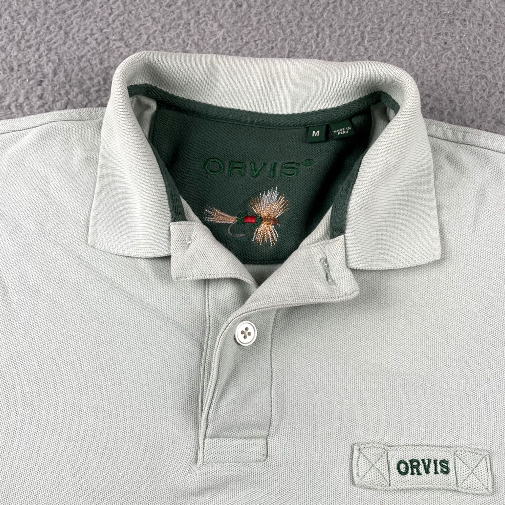 Orvis VINTAGE Orvis Polo Shirt Fly Fishing Knit Cotton Green Medium M Mens Shirt Polo Fly Fishing Cotton Green Medium Mint Green Size US M / EU 48-50 / 2 - 4 Thumbnail