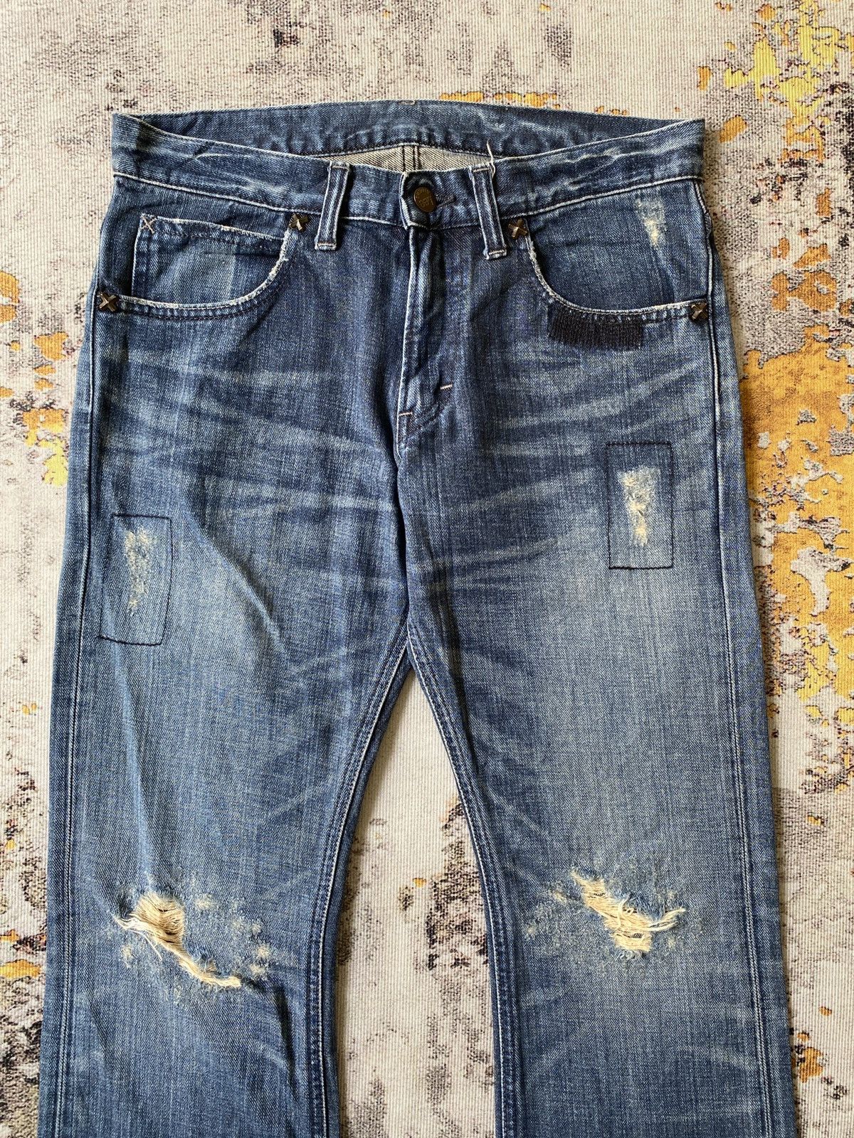 Japanese Brand Lee Distressed Flare Denim Size US 30 / EU 46 - 3 Thumbnail