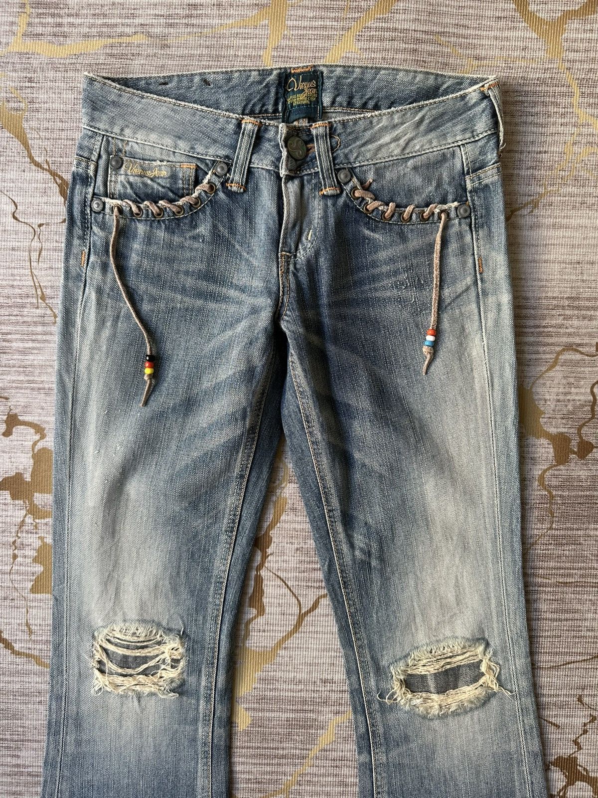 Other FLARE Vienus Native Design Distressed Denim Size 27" / US 4 / IT 40 - 6 Thumbnail