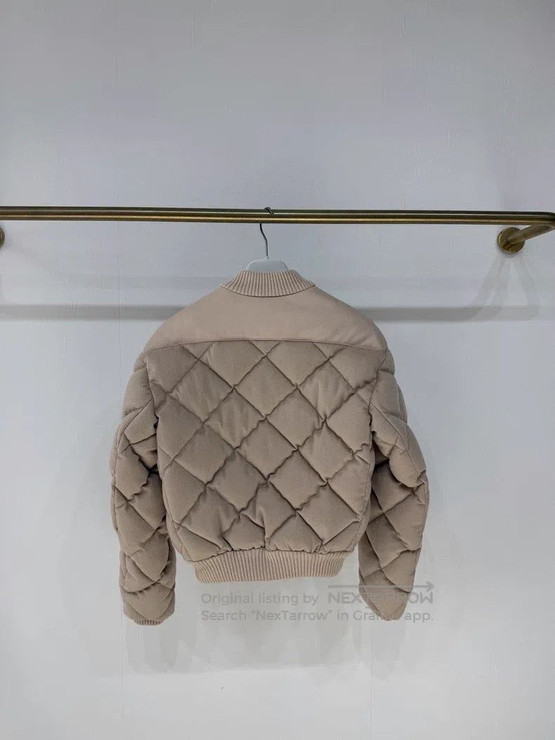 Hermes Hermes Beige Cashmere and Leather Quilted Diamond Pattern Size XXS / US 00 / IT 34 - 8 Thumbnail