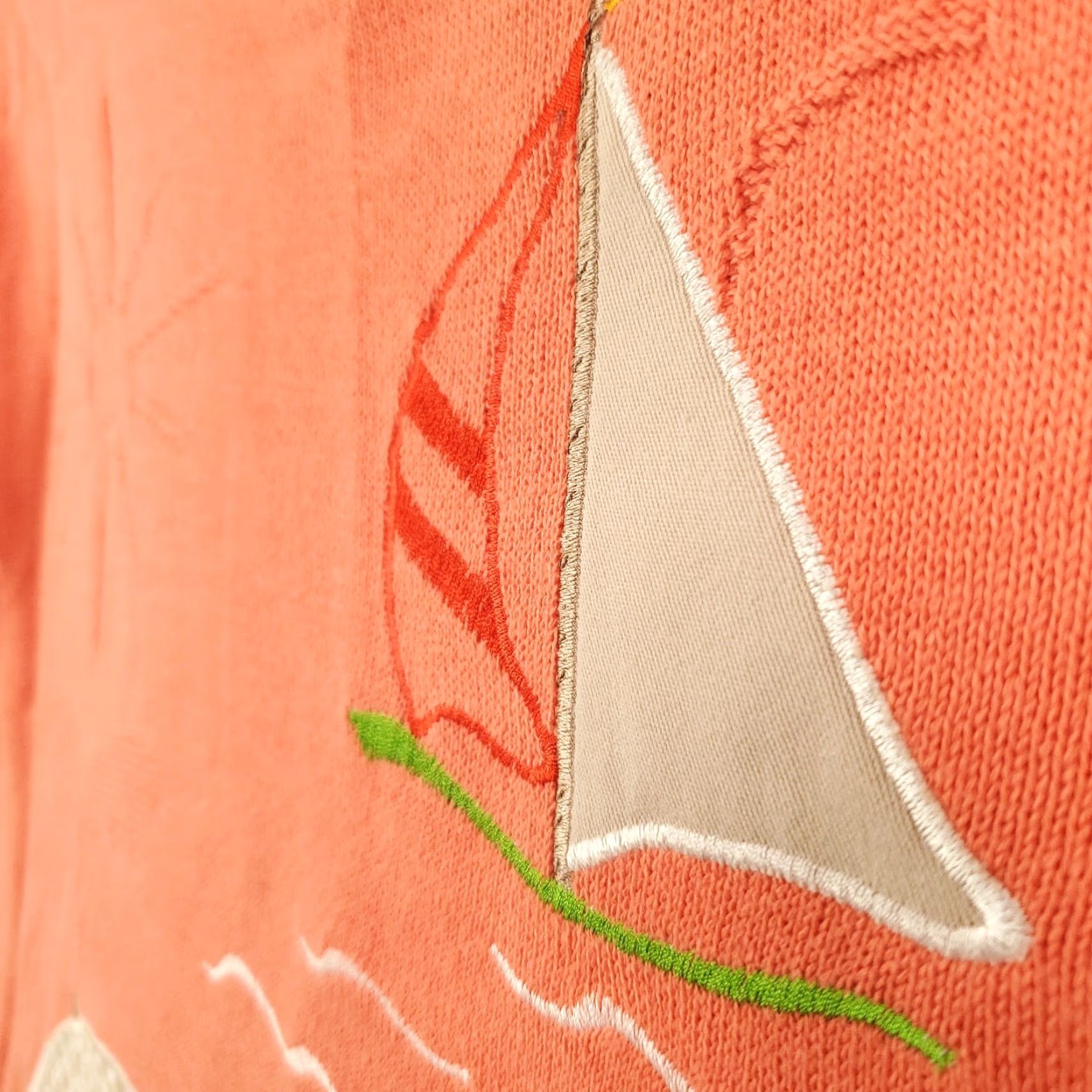 Vintage Vintage Beach Sailing Sweater Size M Sailboat Textured Peach Cruise Wear Beachy Size M / US 6-8 / IT 42-44 - 7 Thumbnail