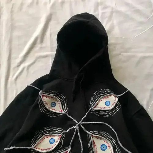 Other Y2k Embroidered Eyes Hoodie Size US XL / EU 56 / 4 - 3 Thumbnail