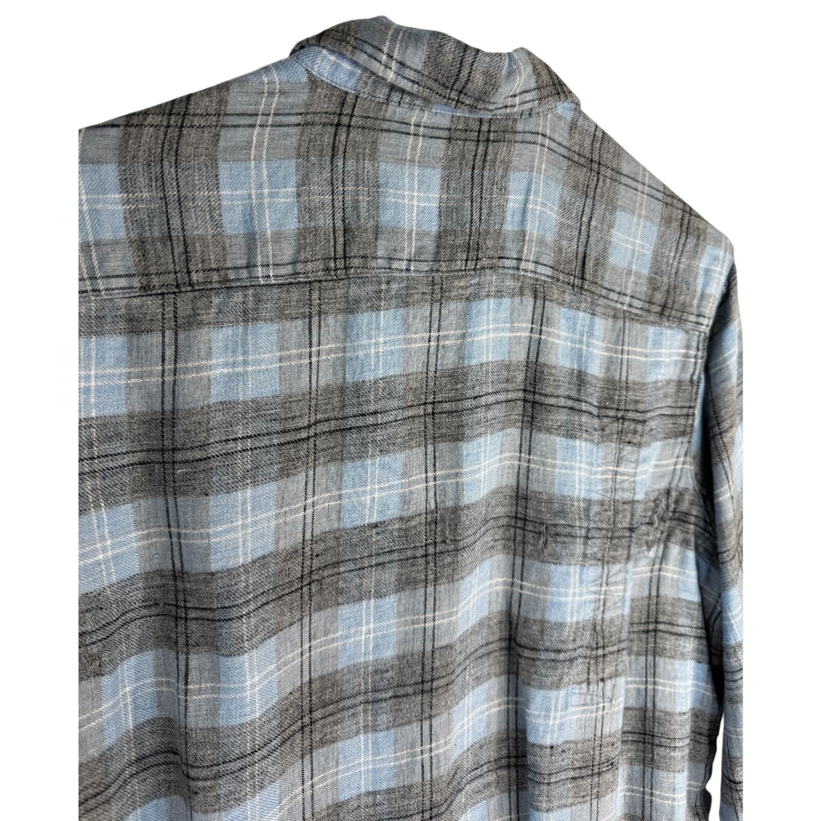 Frank & Eileen Frank & Eileen Shirt Womens Blue Plaid Flannel Button Up XS Size XS / US 0-2 / IT 36-38 - 4 Thumbnail
