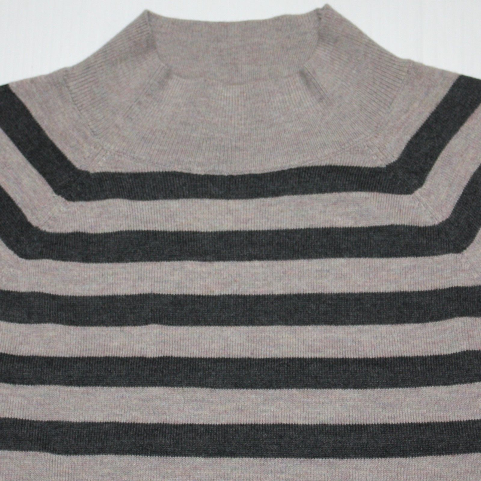 Loft Striped Ruffle Cuff Mock Neck Sweater in size Small MSRP $55 Size S / US 4 / IT 40 - 3 Thumbnail