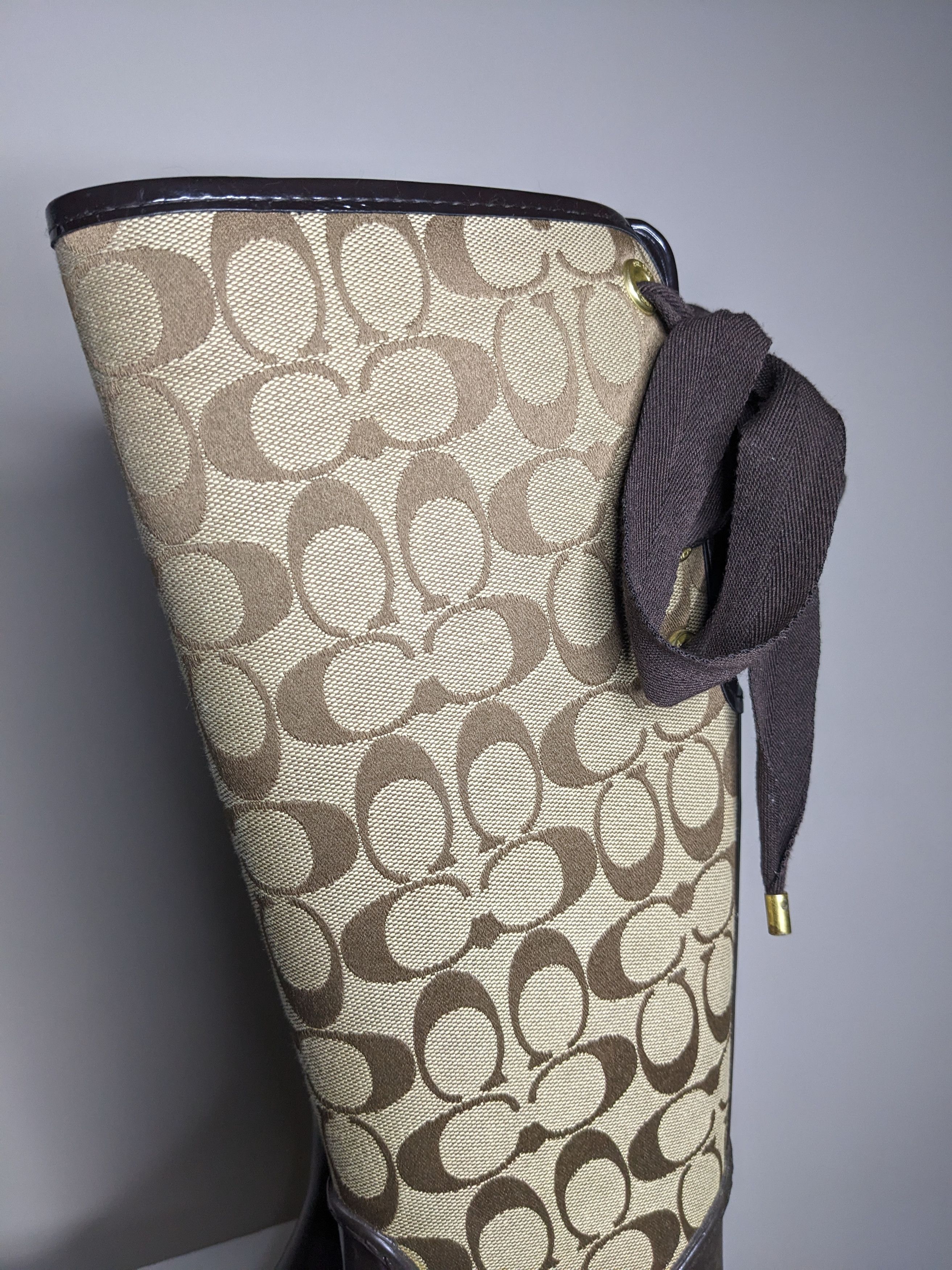 Coach Coach Tristee Signature Print Lace Up Rain Boots Size 5B AOP Size US 5 / IT 35 - 6 Thumbnail
