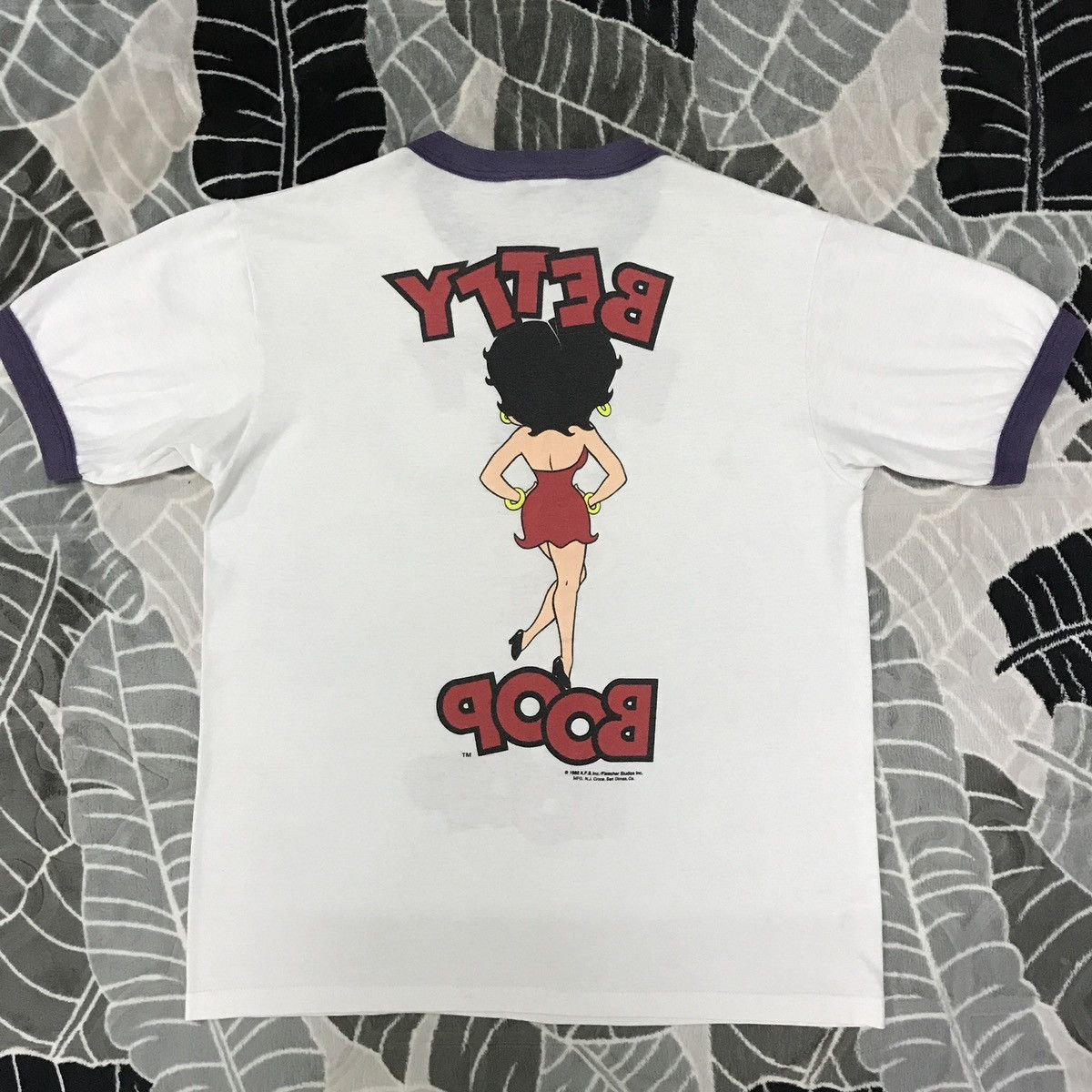 Cartoon Network × Vintage VINTAGE Betty Boop Mirror Print Ringer cr1988 Size US L / EU 52-54 / 3 - 2 Thumbnail