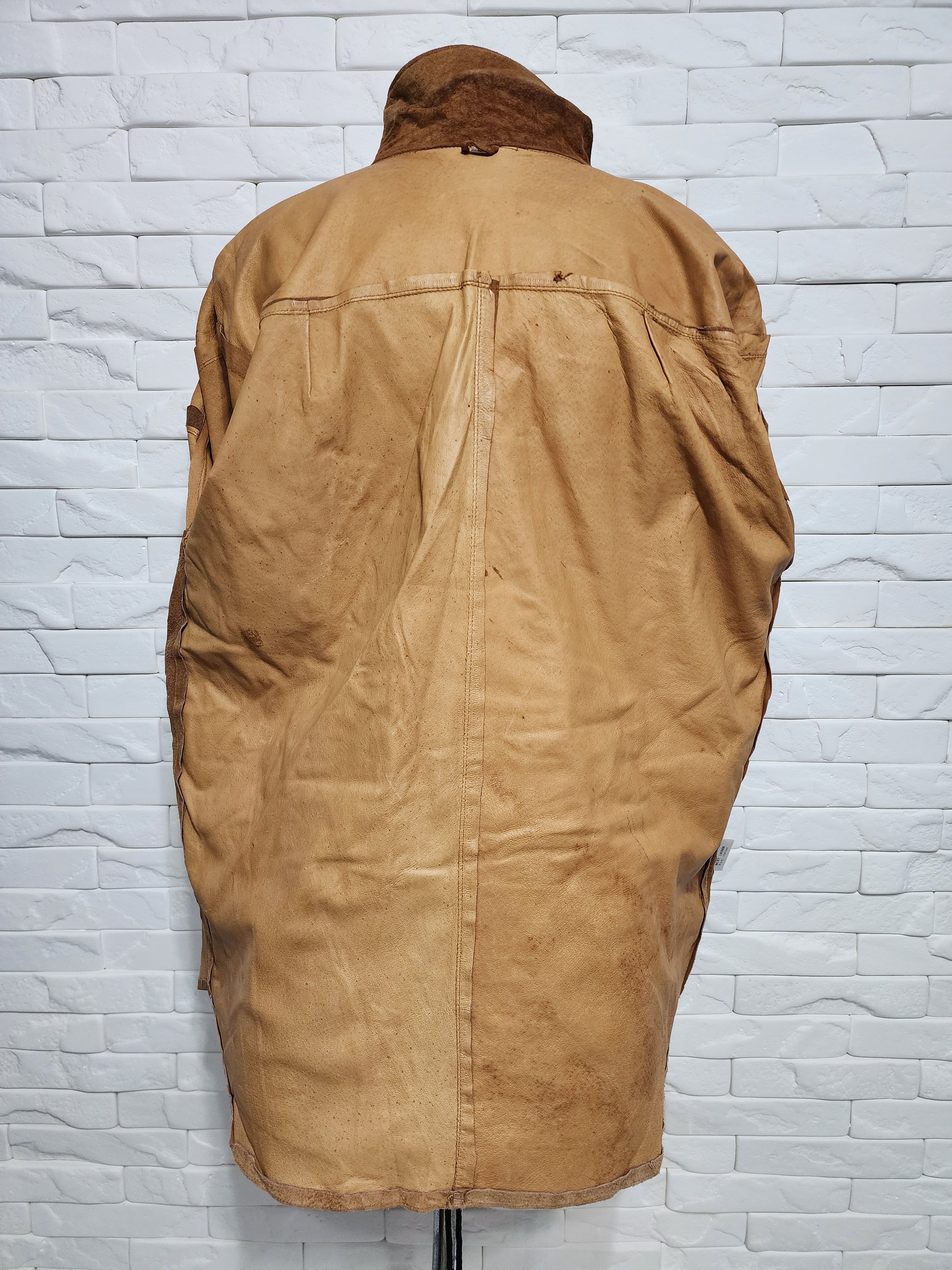 Genuine Leather Men's leather shirt with plastic buttons. Size US L / EU 52-54 / 3 - 7 Thumbnail