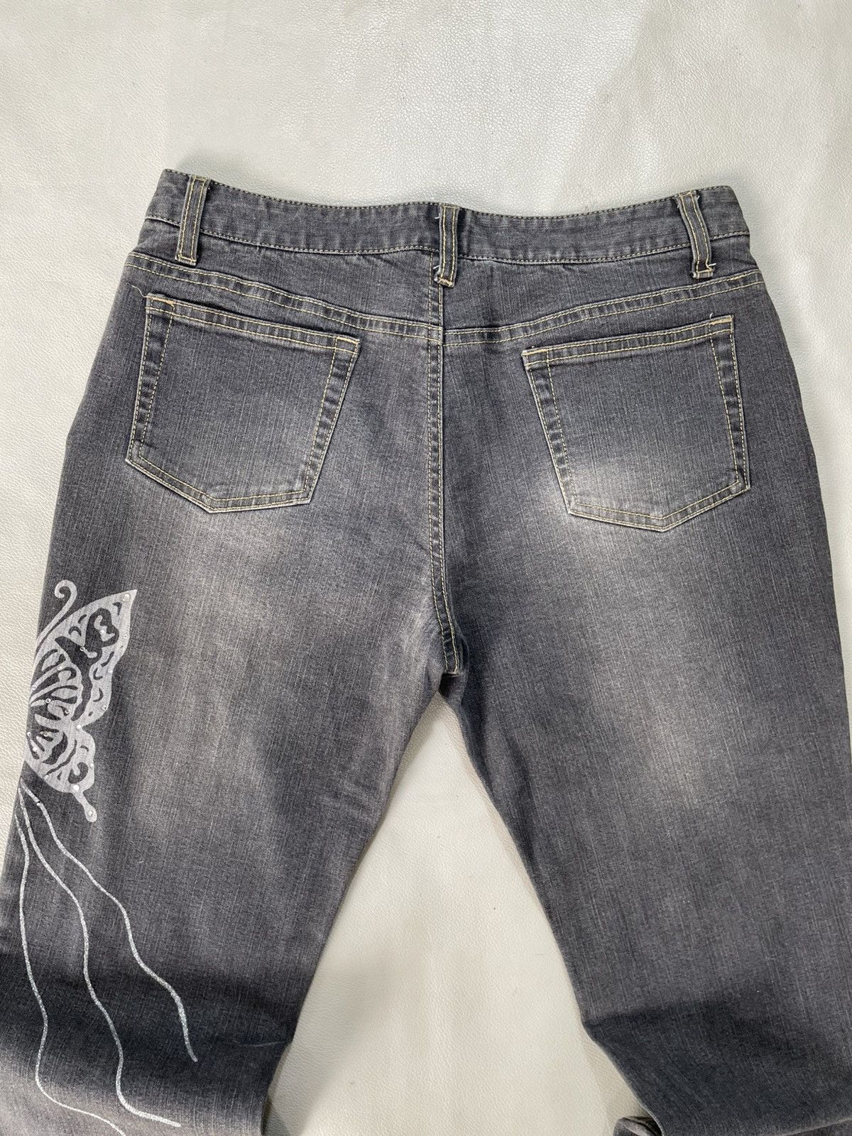 GOA Oririn Flare Jeans y2k Butterfly Printed Size US 28 / EU 44 - 5 Thumbnail