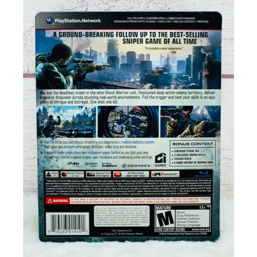 Sony Sniper 2: Ghost Warrior (PS3, PlayStation 3, 2013) Bulletpro Size ONE SIZE - 2 Thumbnail