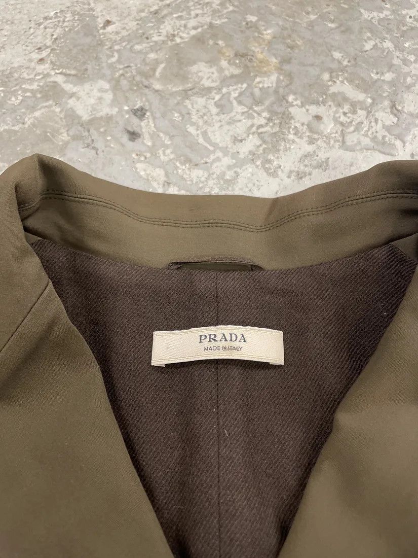 Prada × Vintage 1990s Prada Olive Elegant Military Blazer Jacket Size M / US 6-8 / IT 42-44 - 6 Thumbnail