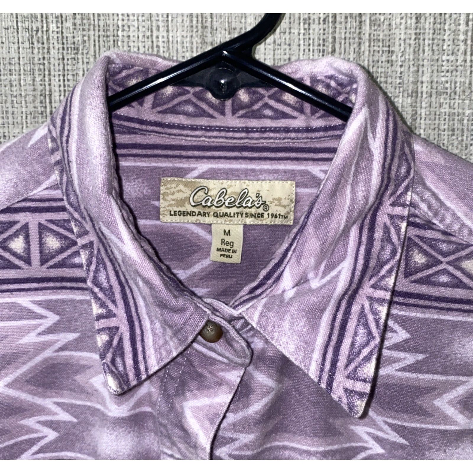 Vintage Cabela’s Shirt Women Purple Geometric Long Sleeve Button Front Size M Regular Size M / US 6-8 / IT 42-44 - 3 Thumbnail