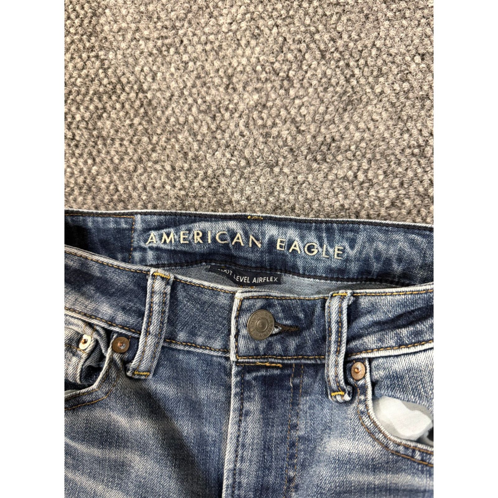 American Eagle Outfitters american eagle jeans mens 28x30 blue slim straight distressed stretch denim Size US 28 / EU 44 - 3 Thumbnail