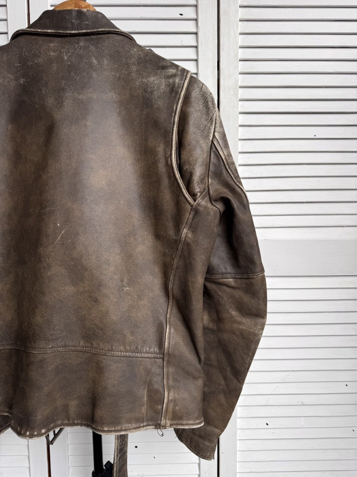 Genuine Leather Vintage German Cowhide Leather Motorcycle Jacket Distressed Size US L / EU 52-54 / 3 - 12 Thumbnail