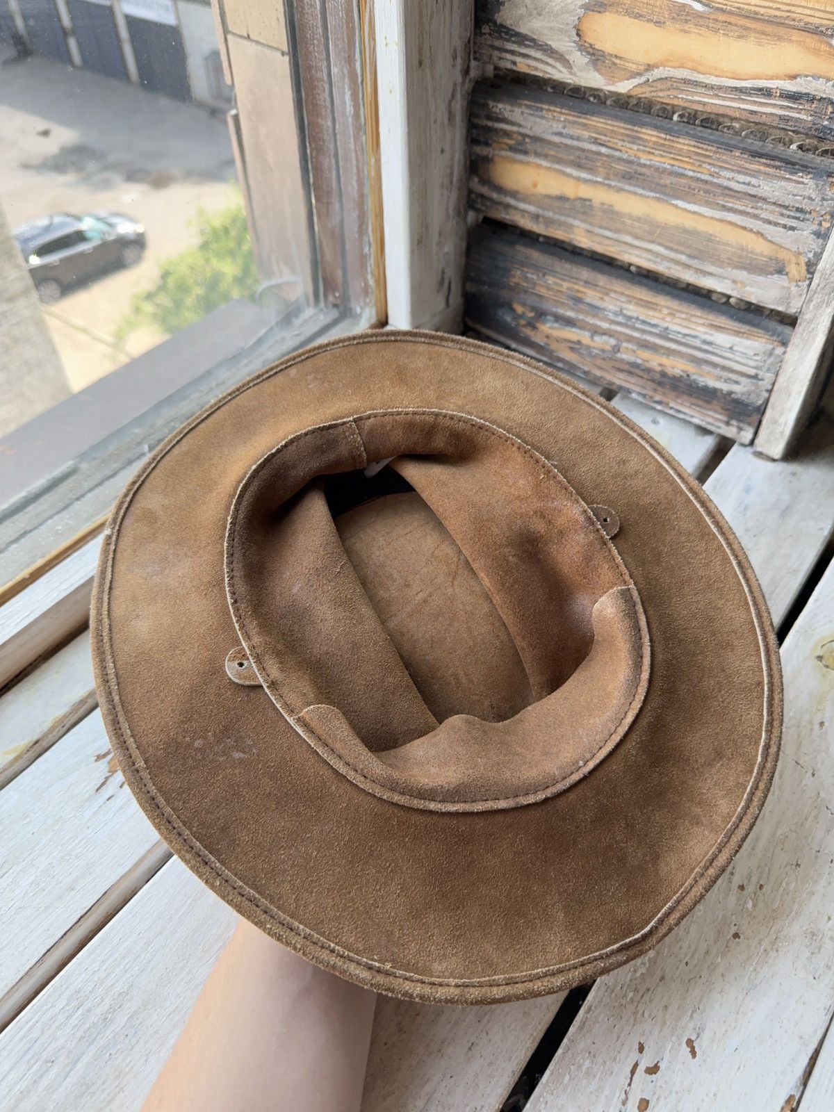 Cowboy Equipment × Leather × Vintage Vintage Retro 90s Suede Leather Cowboy Hat Braided Band L Size ONE SIZE - 7 Thumbnail