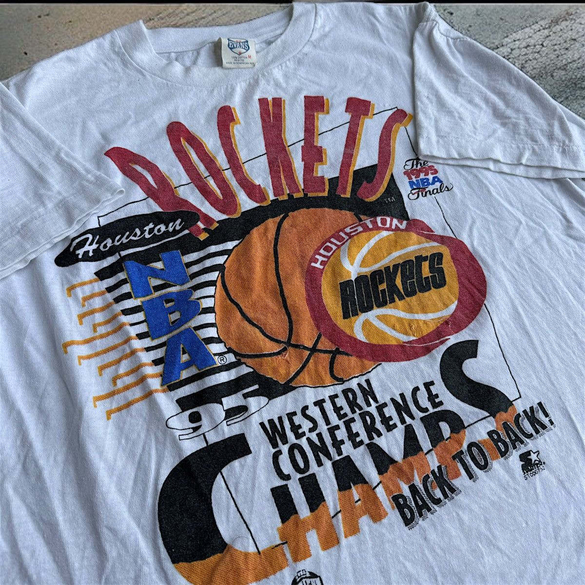 NBA × Vintage 1995 Houston Rockets Western Champs Vintage Graphic Tee NBA Size US M / EU 48-50 / 2 - 5 Thumbnail