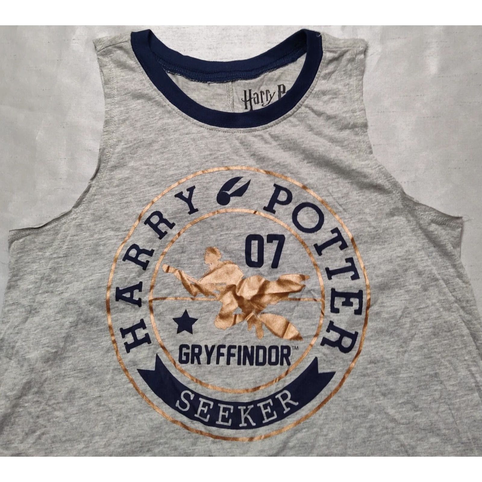 Vintage HARRY POTTER GRYFFINDOR Quidditch SEEKER Women Small Gray Sleepwear Tank NEW Size ONE SIZE - 5 Thumbnail