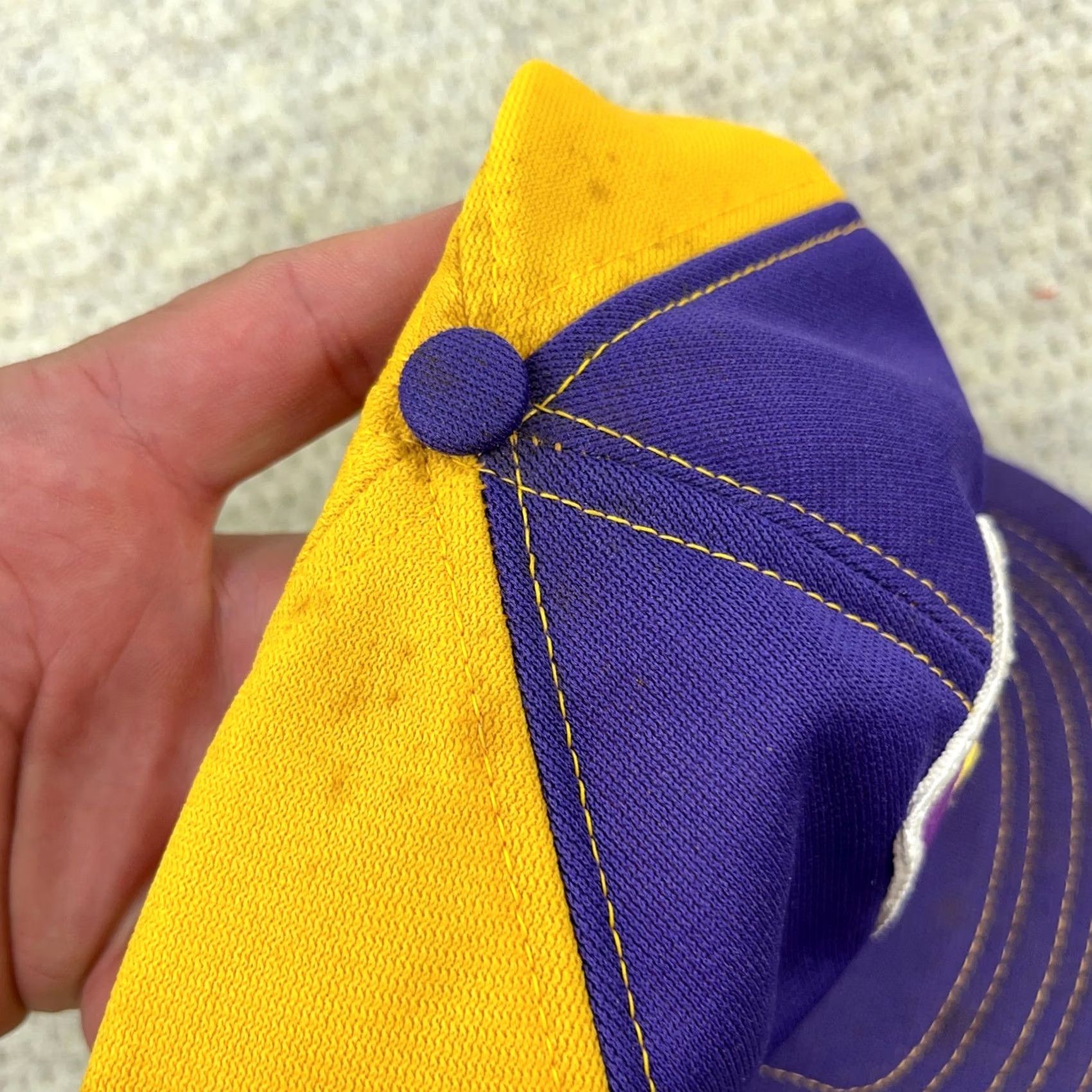 Vintage VINTAGE MV Seeds Trucker Hat Cap Made USA 80s Farm Purple Yellow Patch Snapback Cap Men One Size Purple 80s Vintage Trucker Hat Cap USA MV Seeds WWII? Size ONE SIZE - 4 Thumbnail