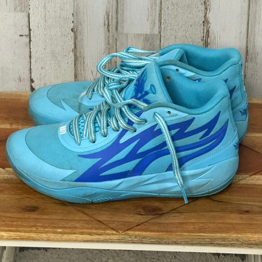 Puma PUMA LaMelo Ball MB.02 Youth Basketball Shoes Blue High Top Size US 6 / EU 39 - 4 Thumbnail