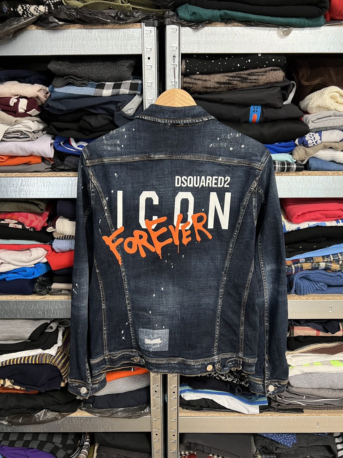 Dsquared2 Dsquared2 Mens Denim Jeans Jacket Back Logo Sz 46 Distressed Size US S / EU 44-46 / 1 - 1 Thumbnail