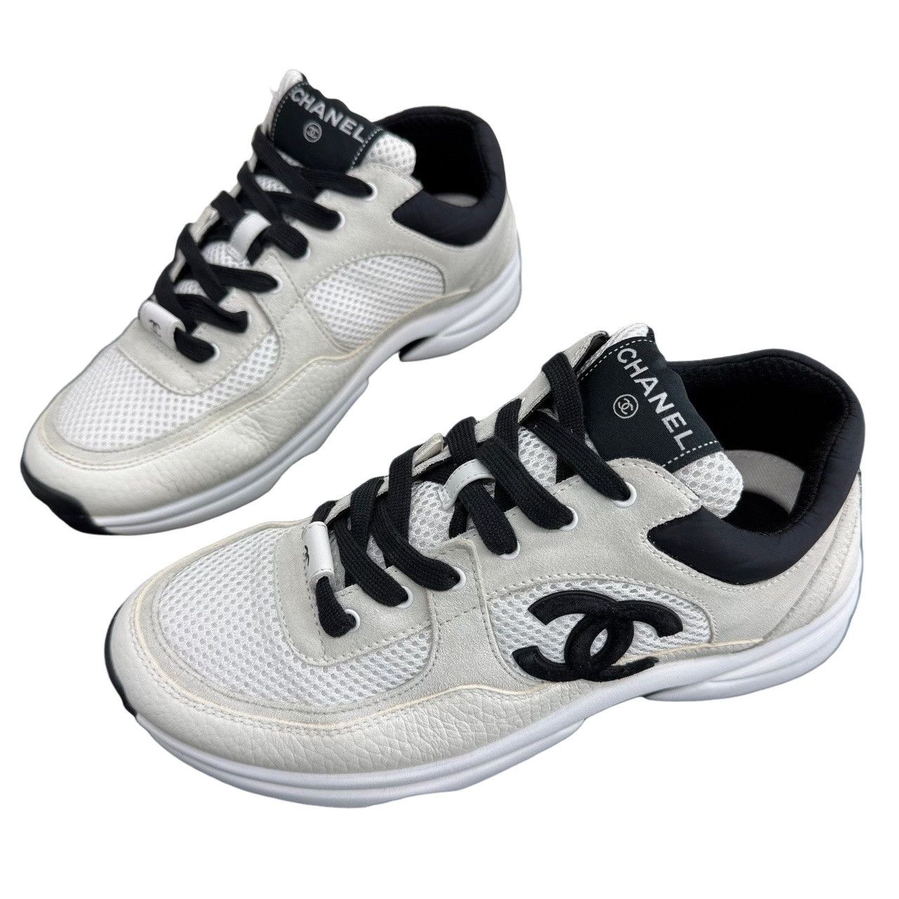 Chanel Chanel Black White Mesh Sneakers Size 39 Size US 9 / IT 39 - 1 Thumbnail