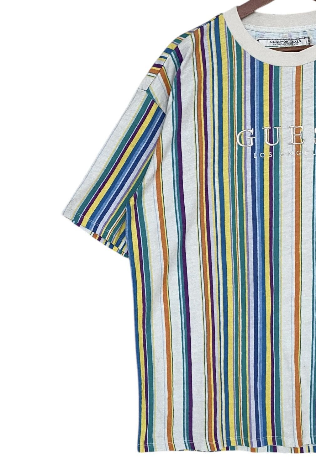 Guess Vintage Brand Guess Rapper Stripe Baggy T-shirt 1990s Size US XL / EU 56 / 4 - 3 Thumbnail