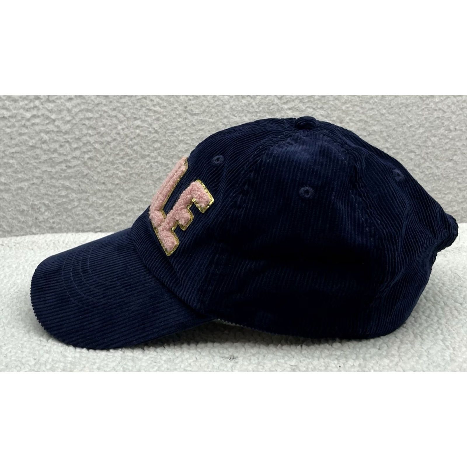 Vintage Simply Southern Corduroy Hat Womens Navy Blue SMILE Chenille Sequins Preppy Cute Hat Size ONE SIZE - 5 Thumbnail