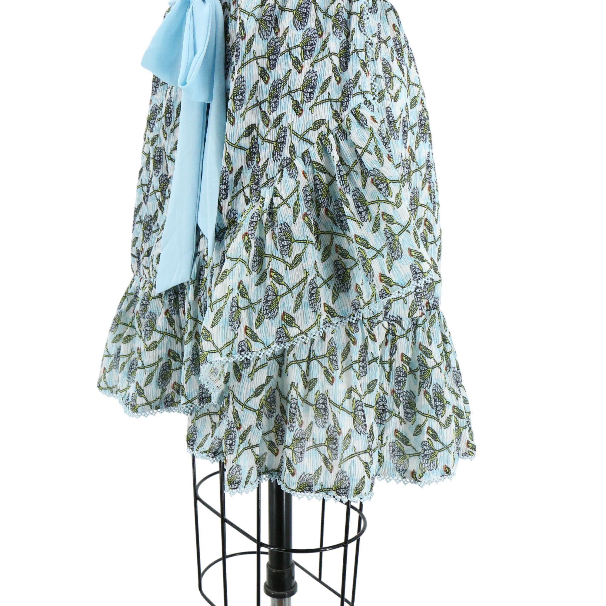 Other NWT Foxiedox Lexie Cross Floral Cold Shoulder Dress Blue Whi Size M / US 6-8 / IT 42-44 - 6 Thumbnail