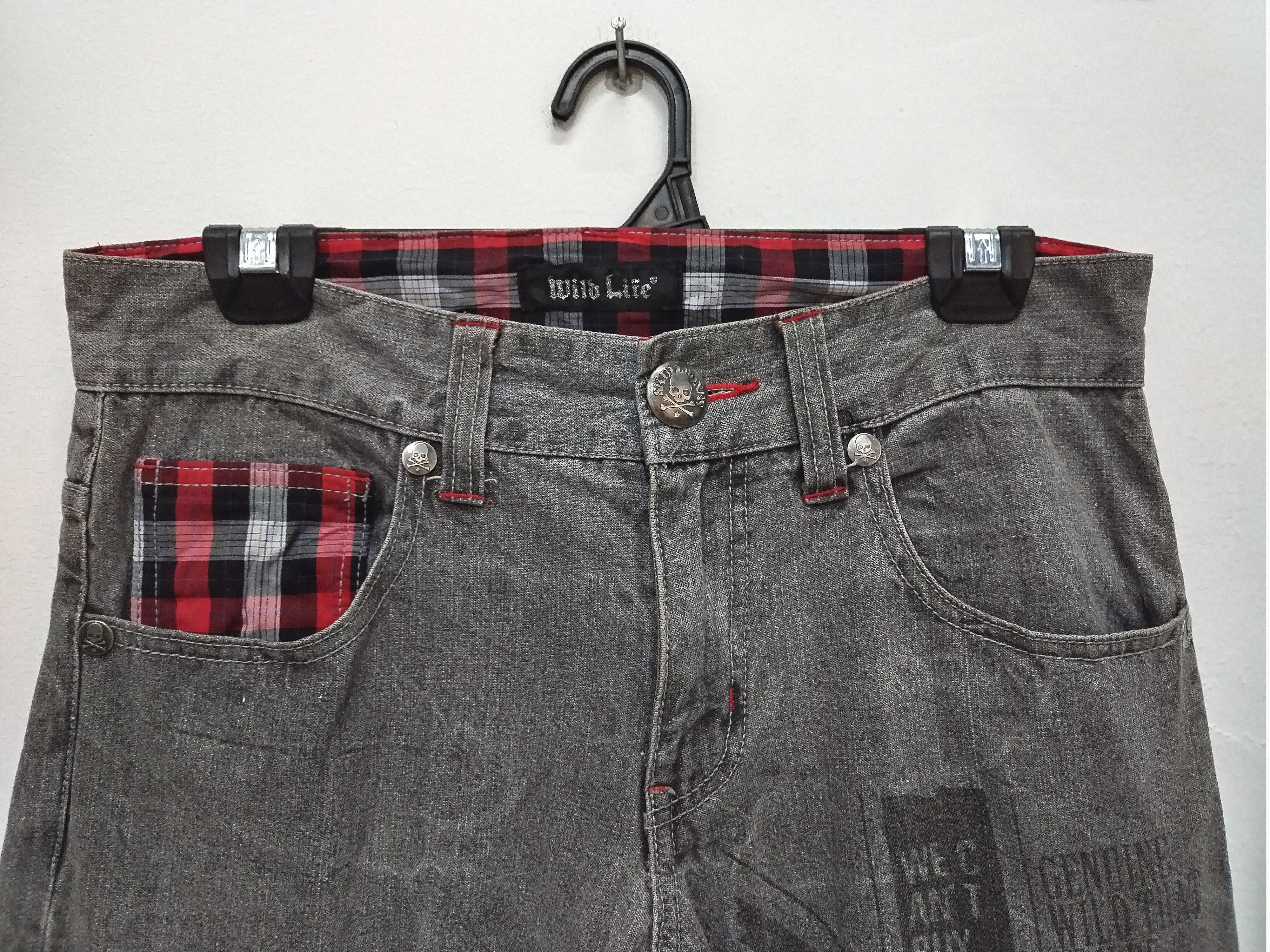 If Six Was Nine 💥Sunfaded lightning character cross design script Jeans Size 30" / US 8 / IT 44 - 3 Thumbnail